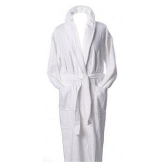 Robe White Terry Shawl Collar 16/1, 100% Cotton - S